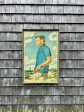 JFK Vintage Art Framed Oil Hyannis Port